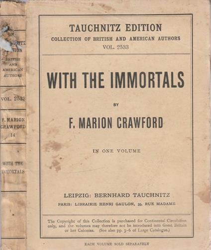 With the immortals - copertina