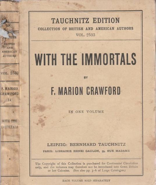 With the immortals - copertina