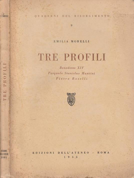 Tre profili - Emilia Morelli - copertina