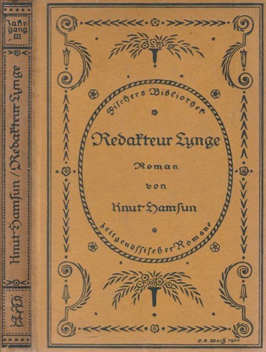 Redacteur Lynge - Knut Hamsun - copertina