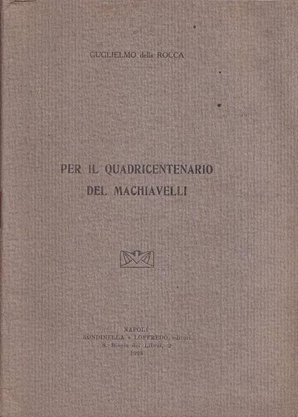 Per il quadricentenario del Machiavelli - copertina
