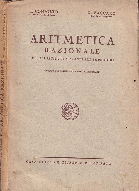 Aritmetica razionale - copertina