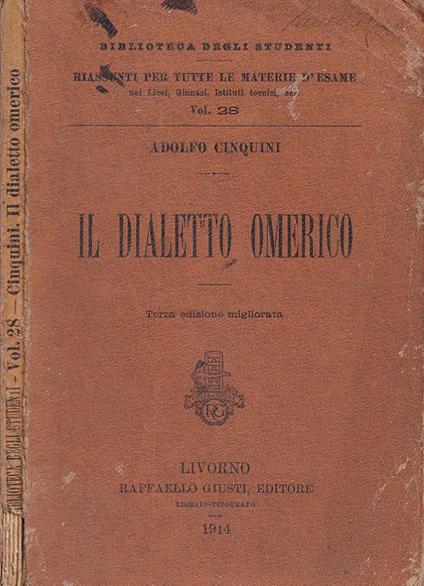Il dialetto omerico - copertina