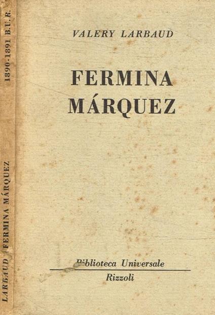 Fermina Marquez - Valéry Larbaud - copertina