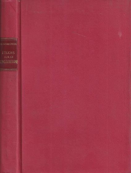 Etudes sur les constitutions des peuples libres - copertina