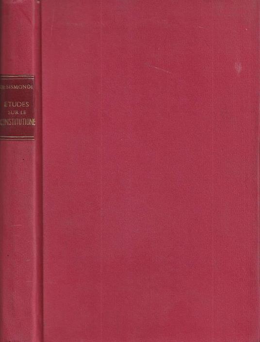 Etudes sur les constitutions des peuples libres - copertina