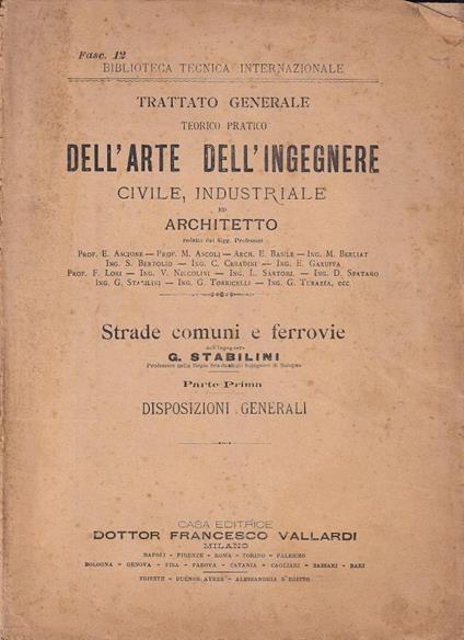 Trattato generale teorico pratico dell'arte dell'ingegnere c - copertina