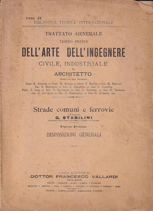 Trattato generale teorico pratico dell'arte dell'ingegnere c - copertina