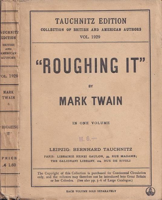 Roughing it - Mark Twain - copertina