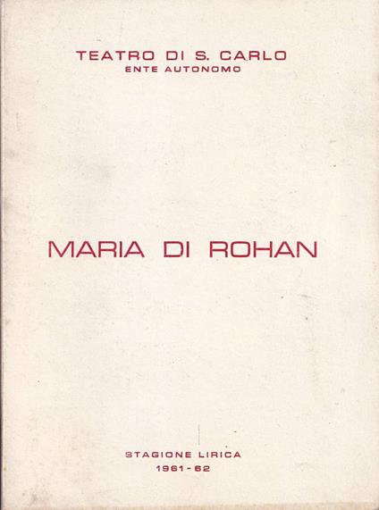 Maria di Rohan - copertina