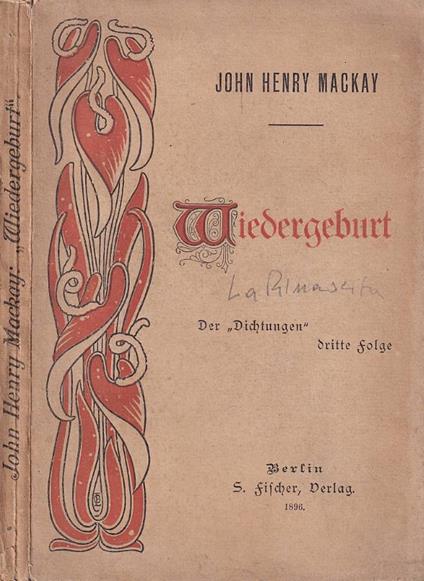 Wiedergeburt - John Henry Mackay - copertina