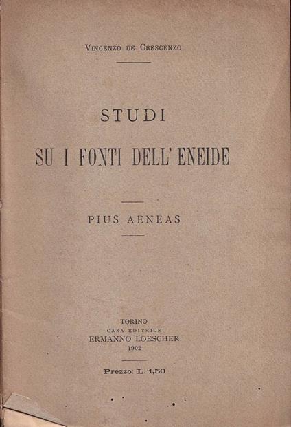 Studi su i fonti dell'Eneide - copertina