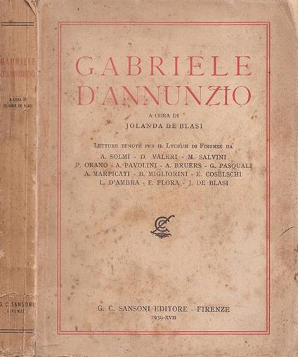 Gabriele D'Annunzio - copertina