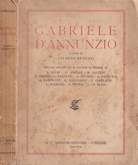 Gabriele D'Annunzio - copertina