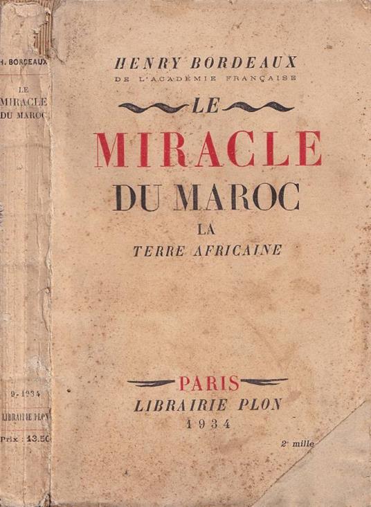 Le miracle du Maroc - Henry Bordeaux - copertina