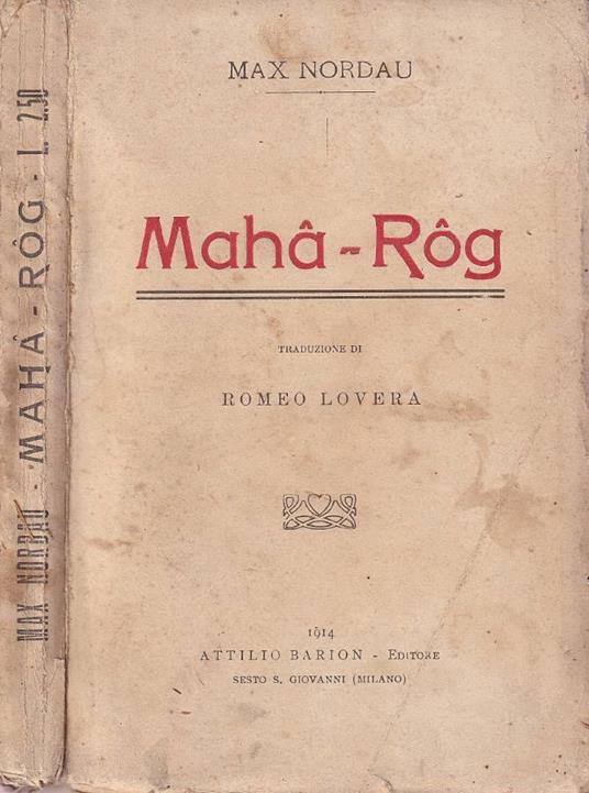 Maha-Rog - Max Nordau - copertina