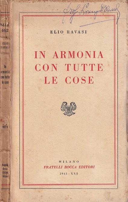 In armonia con tutte le cose - copertina