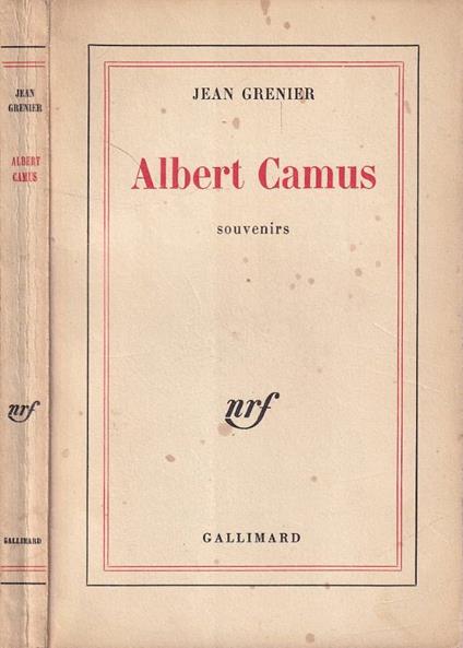 Albert Camus - Jean Grenier - copertina
