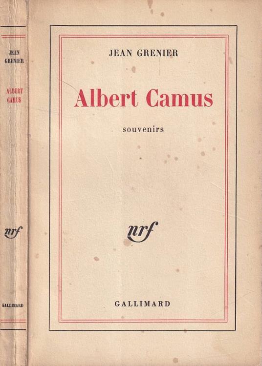 Albert Camus - Jean Grenier - copertina