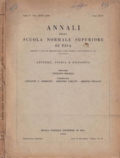 Annali della R. Scuola Normale Superiore di Pisa, serie II - copertina