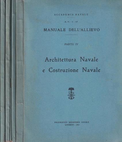 Manuale dell'allievo, parte IV, V, VII, VIII, XIII, XVII, 19 - copertina