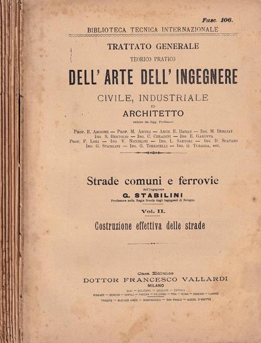 Trattato generale teorico pratico dell'arte dell'ingegnere c - copertina