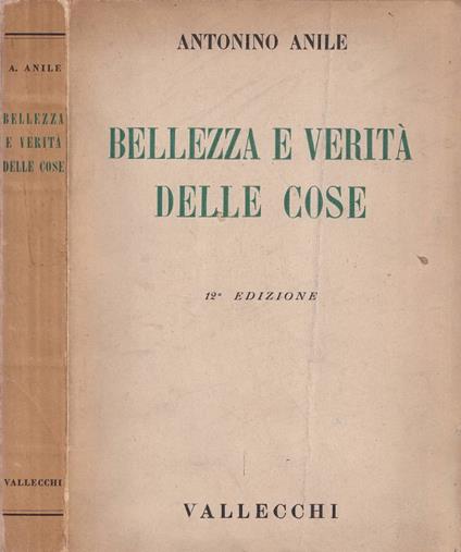 Bellezza e verità delle cose - copertina
