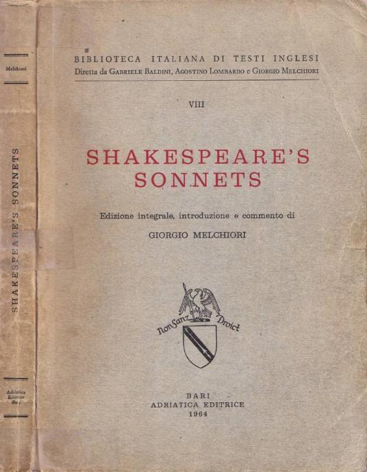 Shakespeare's sonnets - copertina