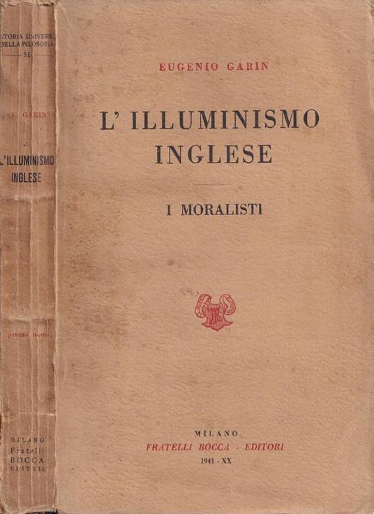 L'illuminismo inglese - Eugenio Garin - copertina