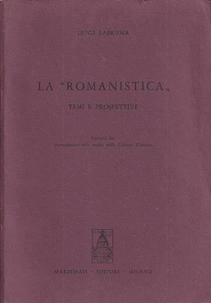 La "Romanistic - Luigi Labruna - copertina