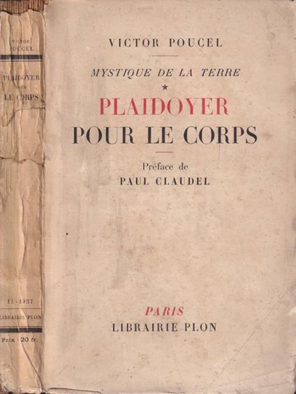 Palidoyer pour le corps - copertina
