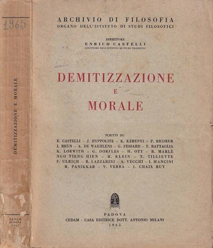 Demitizzazione e morale - copertina