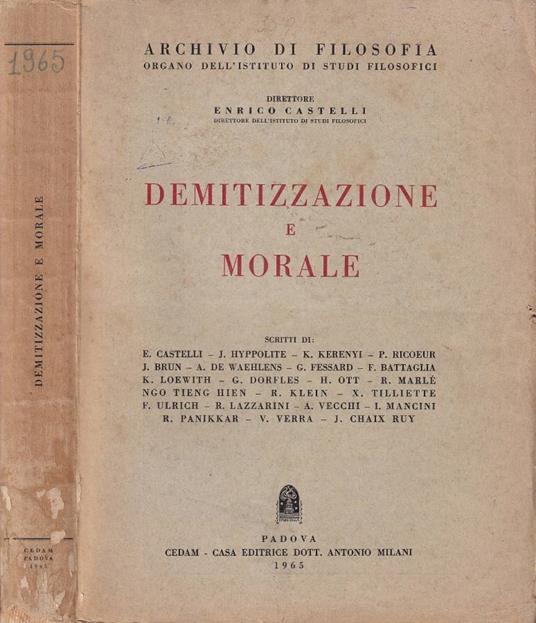 Demitizzazione e morale - copertina