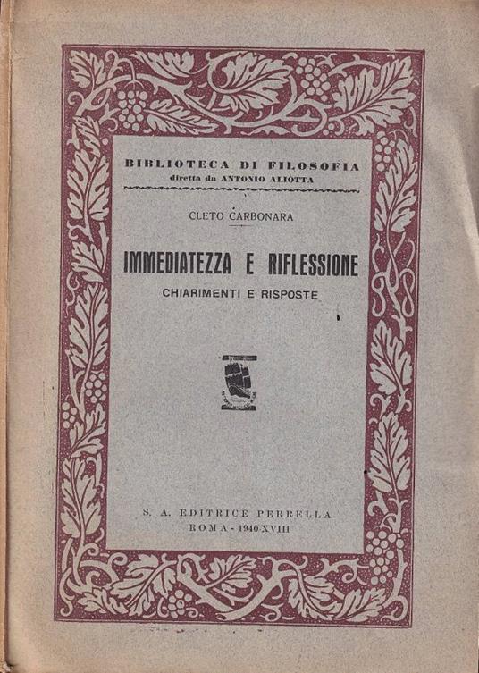 Immediatezza e riflessione - copertina