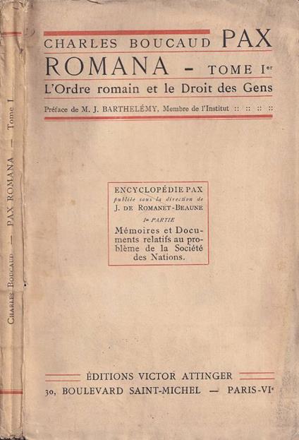 Pax romana, tomo I - copertina