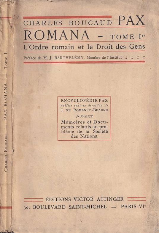 Pax romana, tomo I - copertina