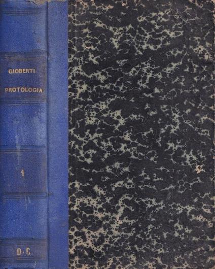 Della protologia, vol. I - Vincenzo Gioberti - copertina