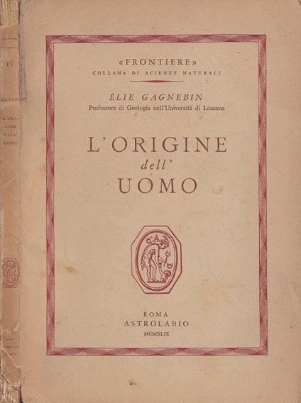 L'origine dell'uomo - copertina