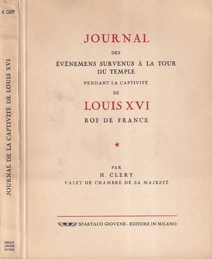 Journal des événemens survenus à la tour du temple - copertina