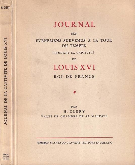 Journal des événemens survenus à la tour du temple - copertina