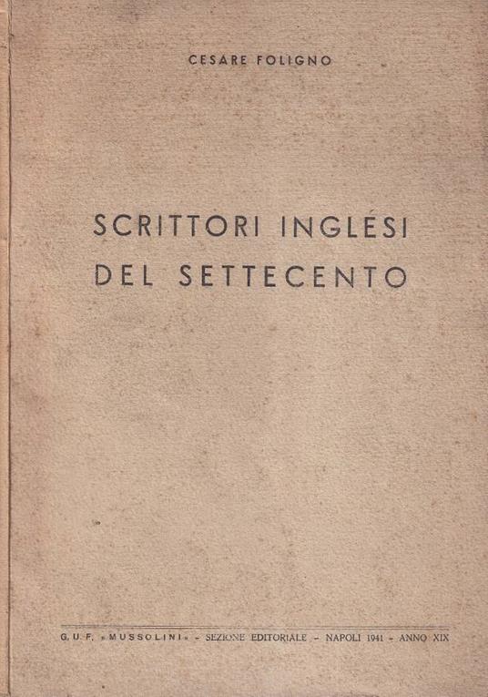 Scrittori inglesi del Settecento - copertina