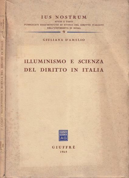 Illuminismo e scienza del diritto in Italia - copertina