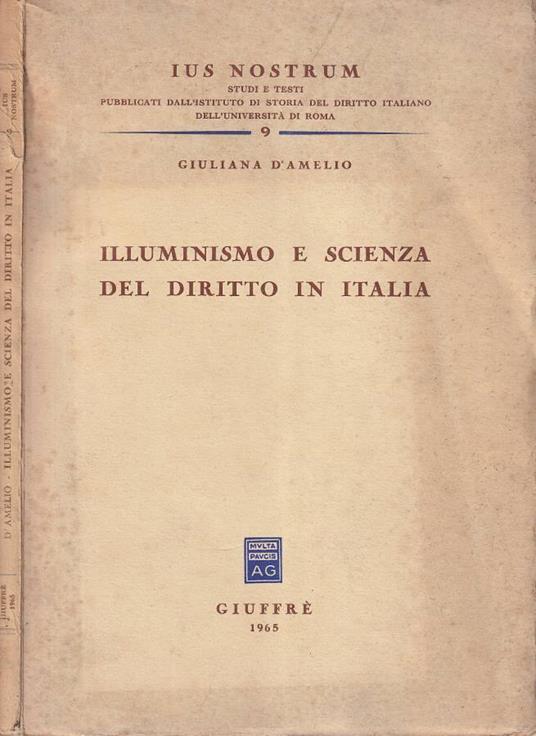 Illuminismo e scienza del diritto in Italia - copertina