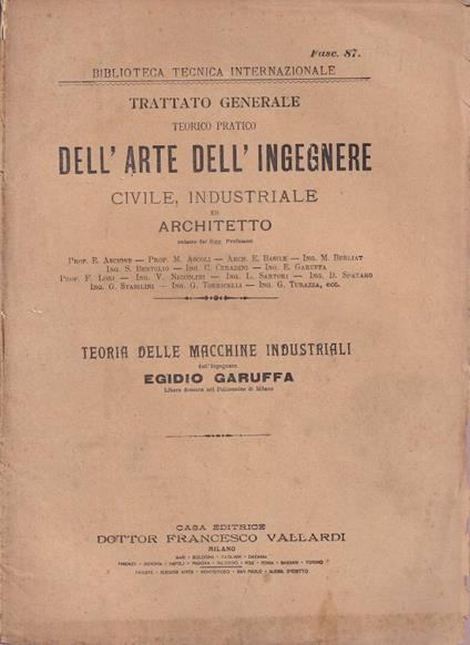 Trattato generale teorico pratico dell'arte dell'ingegnere c - copertina