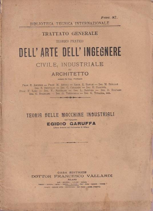 Trattato generale teorico pratico dell'arte dell'ingegnere c - copertina
