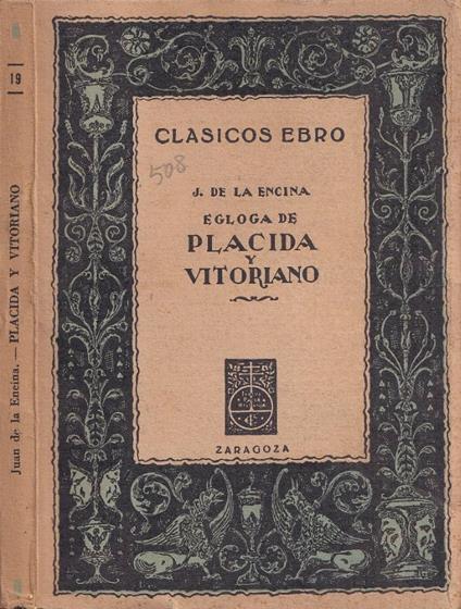 Egloga de placida y Victoriano - copertina