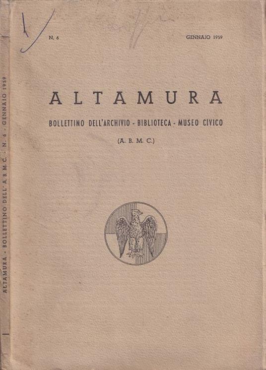 Altamura, n. 6, 1959 - copertina