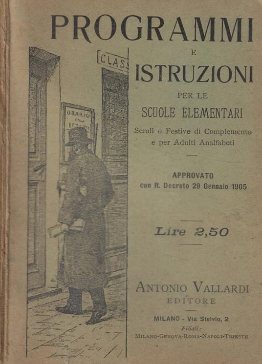 Programmi e Istruzioni per le Scuole Elementari serali o fes - copertina