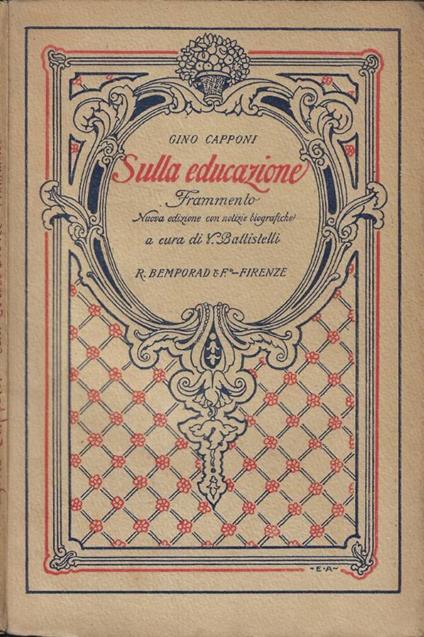 Sulla educazione - Gino Capponi - copertina