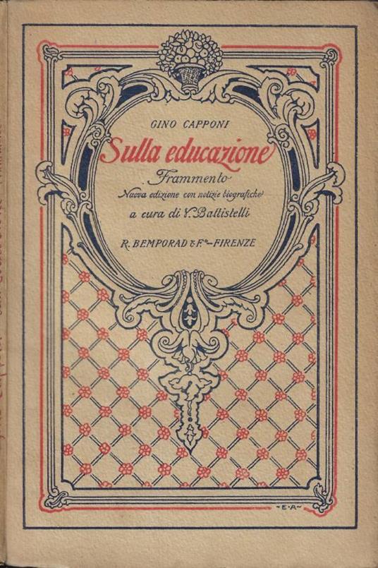Sulla educazione - Gino Capponi - copertina